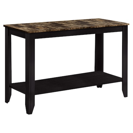 Monarch Specialties Accent Table - 44"L / Espresso Marble Top I 7983S
